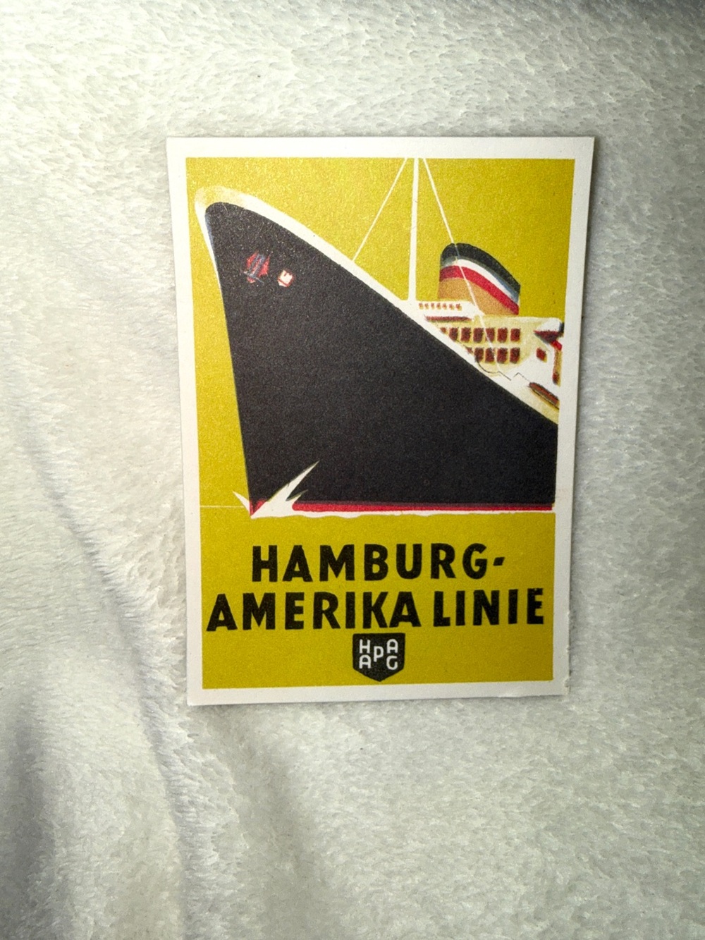 Hamburg-Amerika Linie Vintage Ship Art Print - Yellow & Black